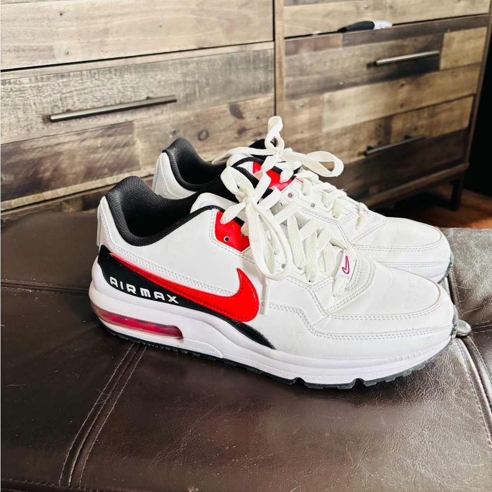 Nike Air Max White and Red Shoes